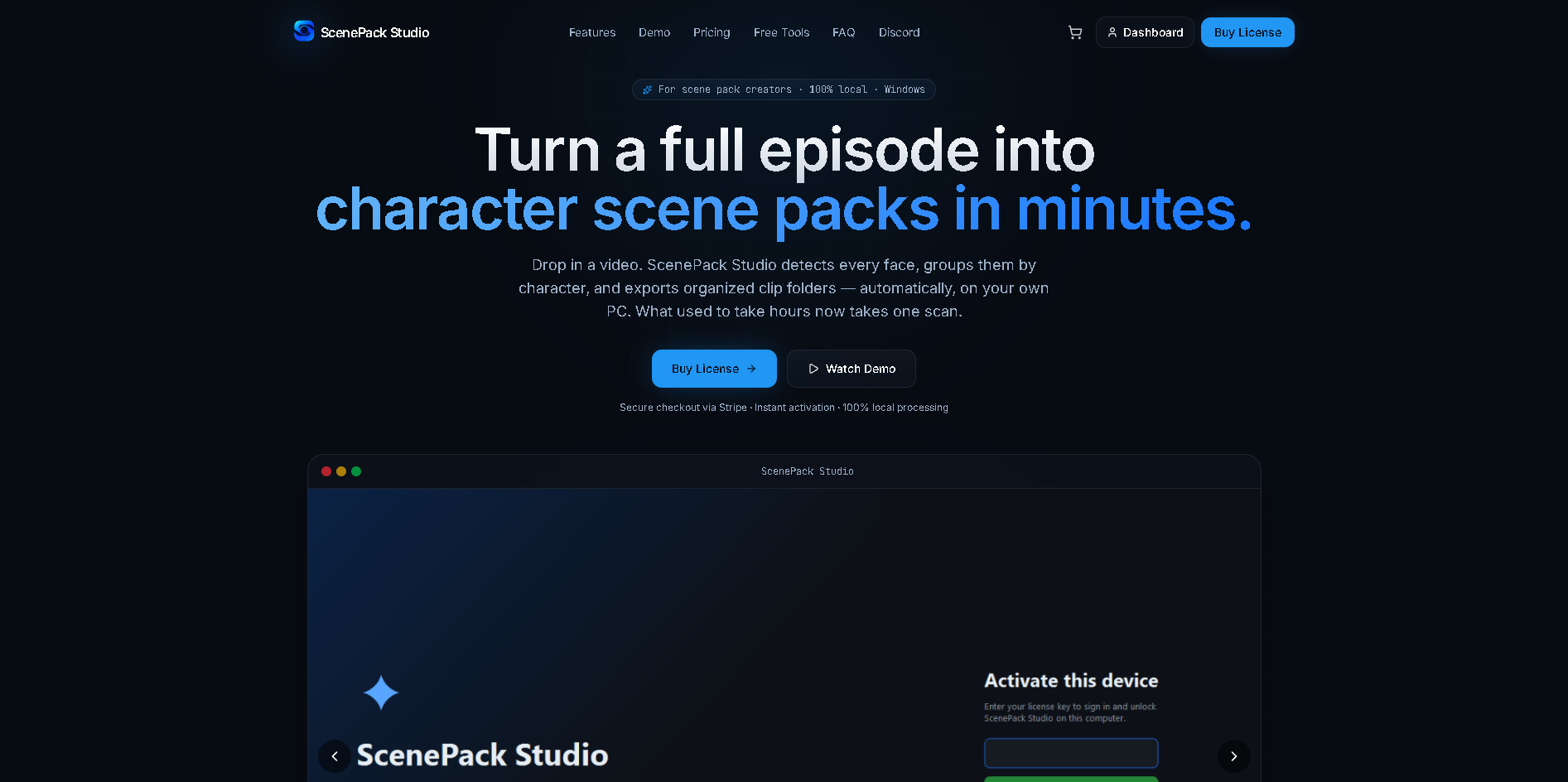 ScenePack Studio — SaaS project by Aether Designs